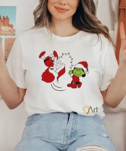 Santa Charlie Brown and Lucy Van Pelt Grinch Christmas t shirt
