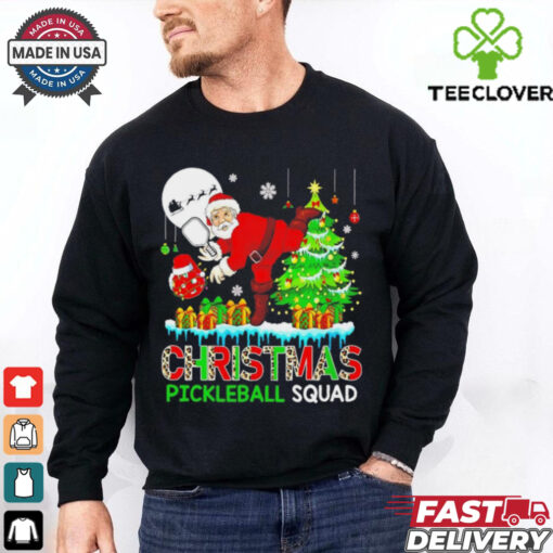 Santa Christmas Pickleball Squad Tee Shirt