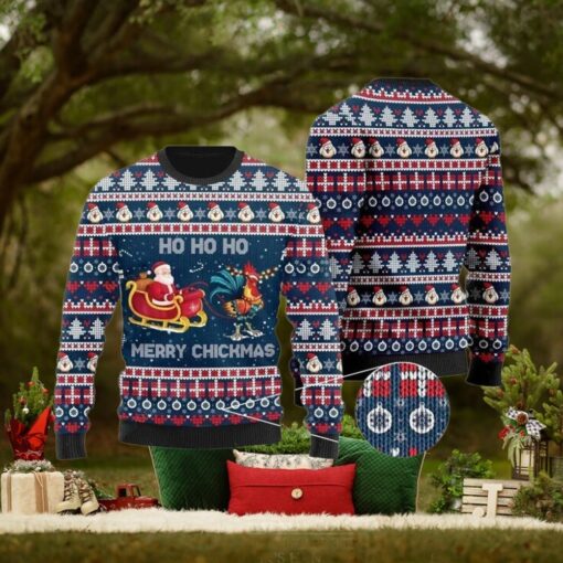 Santa Claus And Chicken Ugly Sweater