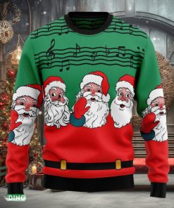 Santa Claus And Music Notes Ugly Christmas Sweater Family Christmas Gift