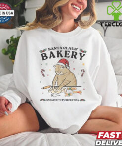 Santa Claus Bakery Funny Xmas Cat Owner Gift T Shirt