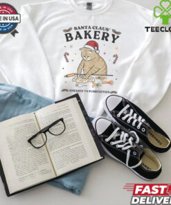 Santa Claus Bakery Funny Xmas Cat Owner Gift T Shirt