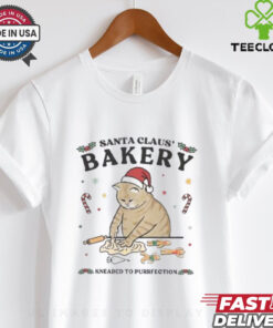 Santa Claus Bakery Funny Xmas Cat Owner Gift T Shirt