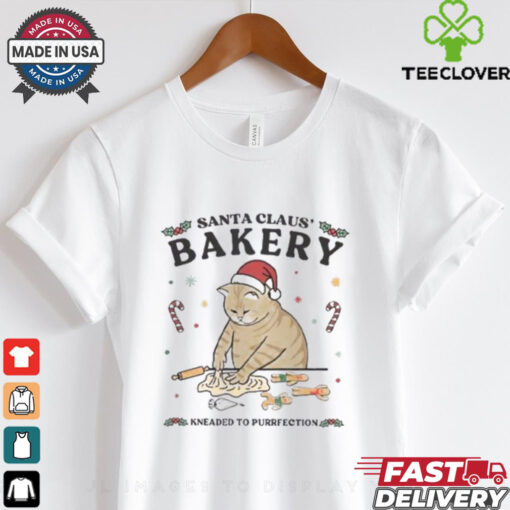 Santa Claus Bakery Funny Xmas Cat Owner Gift T Shirt