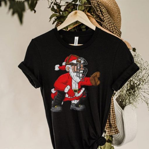 Santa Claus Baseball Catcher Christmas T Shirt