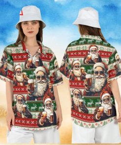 Santa Claus Beer Ugly Christmas Hawaiian Shirt