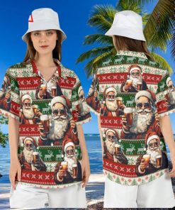 Santa Claus Beer Ugly Christmas Hawaiian Shirt