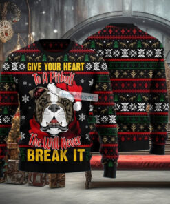 Santa Claus Bulldog Face Black Naughty Ugly Sweater