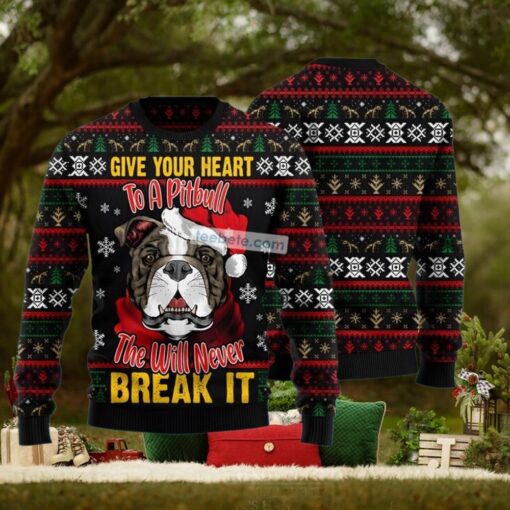 Santa Claus Bulldog Face Black Naughty Ugly Sweater