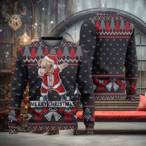 Santa Claus Cute Pug Dog Ugly Christmas Sweater Knitted Gift For Men And Women