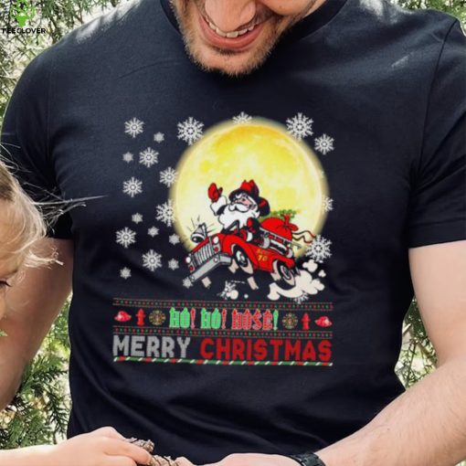 Santa Claus Driving Car Ho Ho Ho Merry Christmas Ugly Shirt