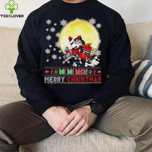 Santa Claus Driving Car Ho Ho Ho Merry Christmas Ugly Shirt