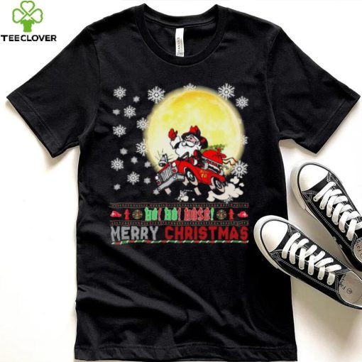 Santa Claus Driving Car Ho Ho Ho Merry Christmas Ugly Shirt