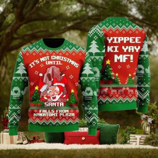 Santa Claus Falls From Nakatomi Plaza Ugly Christmas Sweater