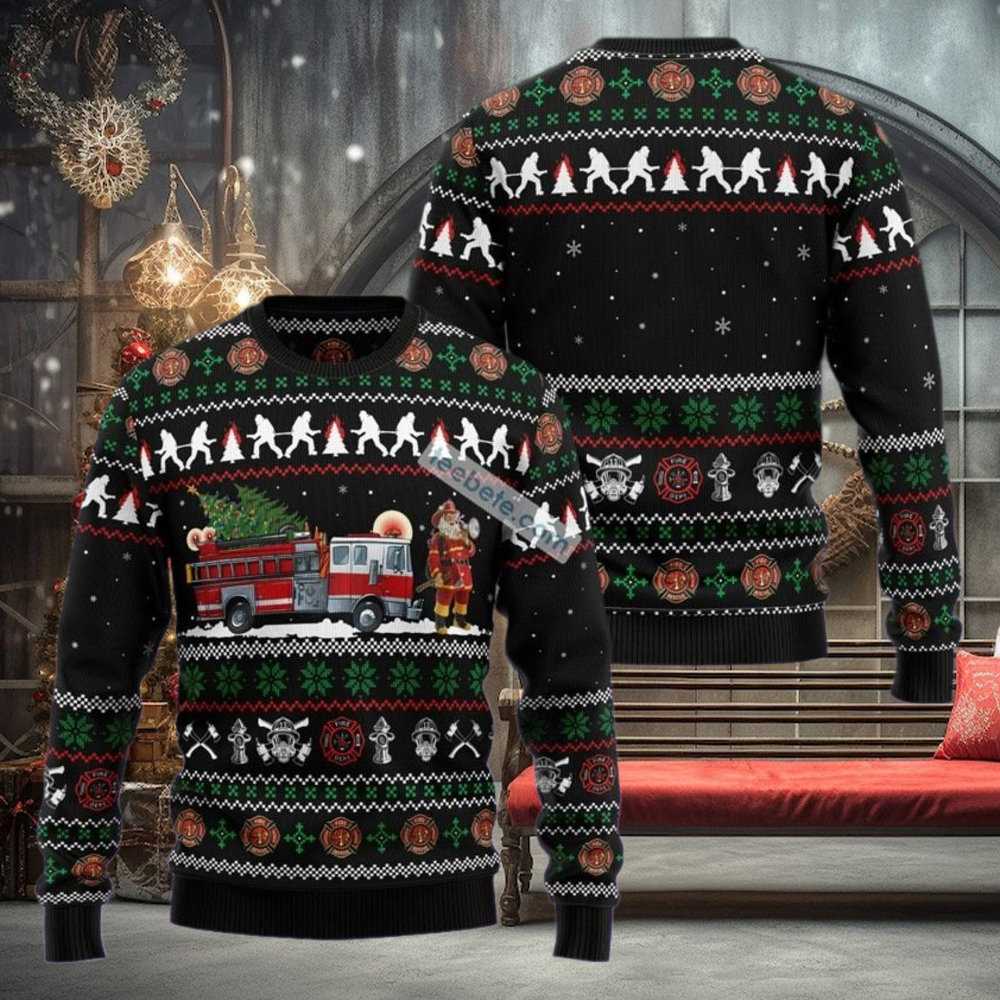 Santa Claus Firefighter Dad Crazy Christmas Sweater Santa Claus Firefighter Dad Crazy Christmas Sweater
