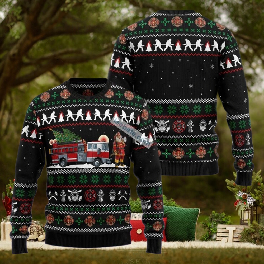 Santa Claus Firefighter Dad Crazy Christmas Sweater Santa Claus Firefighter Dad Crazy Christmas Sweater
