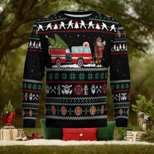 Santa Claus Firefighter Ugly Christmas Sweater