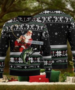 Santa Claus Fishing Black Family Ugly Christmas Sweaters