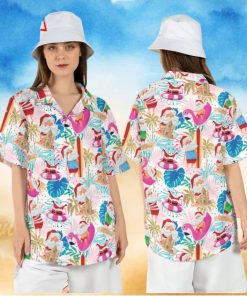 Santa Claus Flamingo Hawaiian Shirt