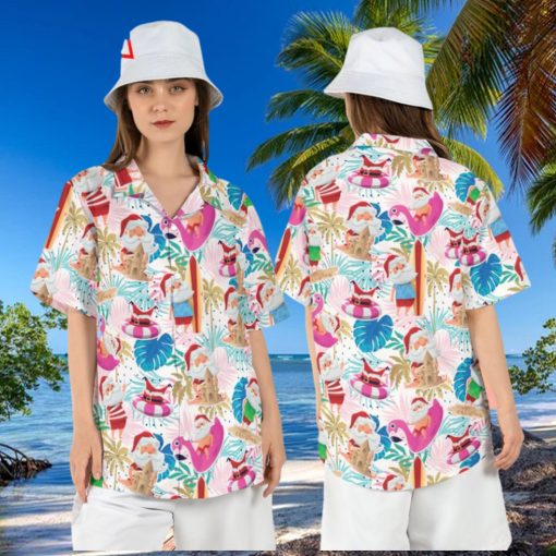 Santa Claus Flamingo Hawaiian Shirt