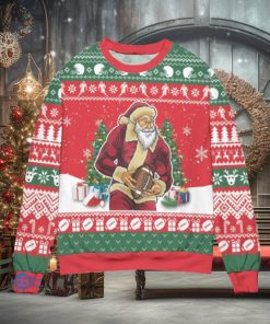 Santa Claus & Football Snowflake Pattern Ugly Christmas Sweater Christmas Gift For Men And Women