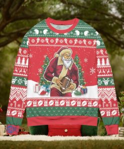 Santa Claus & Football Snowflake Pattern Ugly Christmas Sweater Christmas Gift For Men And Women