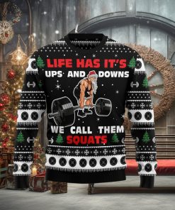 Santa Claus Gym Life Has Ups And Downs Call Sweater Christmas Xmas Sweater