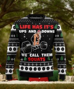 Santa Claus Gym Life Has Ups And Downs Call Sweater Christmas Xmas Sweater