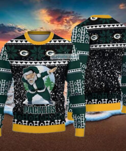 Santa Claus Ho Ho Ho Green Bay Packers Ugly Christmas Sweater 2024