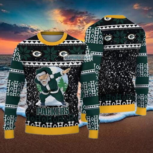 Santa Claus Ho Ho Ho Green Bay Packers Ugly Christmas Sweater 2024