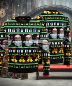 Santa Claus Jingle Bell Black Best Ugly Christmas Sweaters