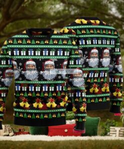 Santa Claus Jingle Bell Black Best Ugly Christmas Sweaters