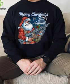 Santa Claus Merry Christmas ya filthy animal t shirt