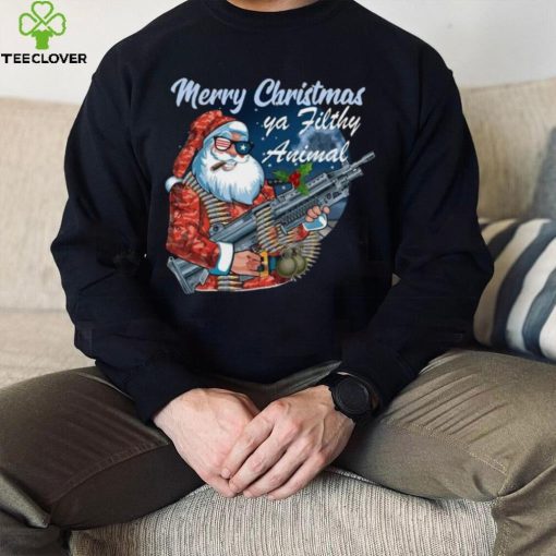 Santa Claus Merry Christmas ya filthy animal t shirt