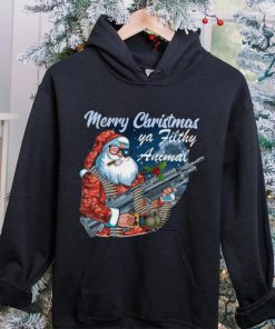 Santa Claus Merry Christmas ya filthy animal t shirt