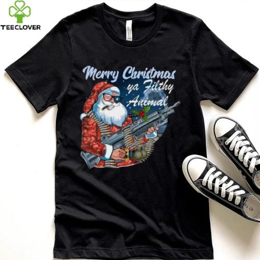 Santa Claus Merry Christmas ya filthy animal t shirt