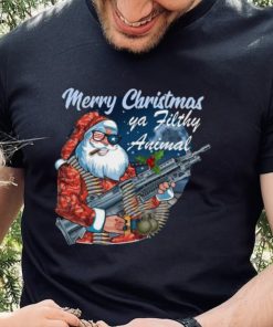 Santa Claus Merry Christmas ya filthy animal t shirt