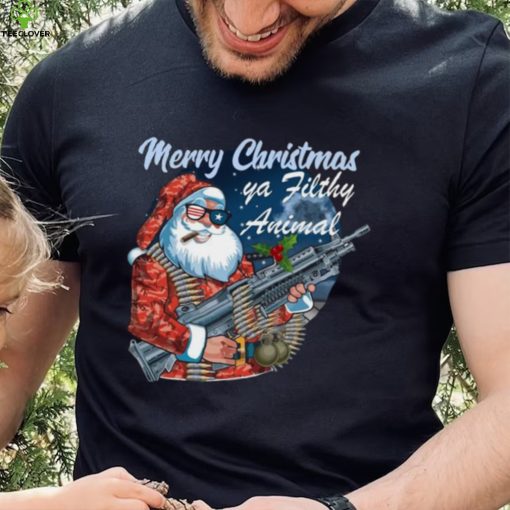 Santa Claus Merry Christmas ya filthy animal t shirt
