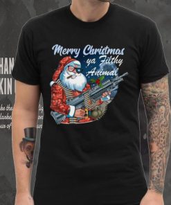 Santa Claus Merry Christmas ya filthy animal t shirt