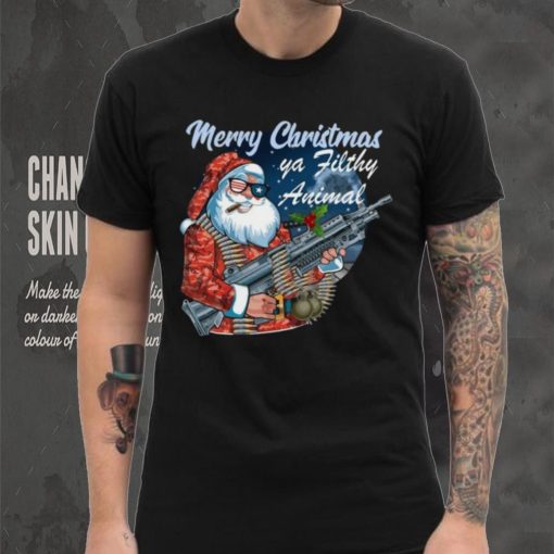 Santa Claus Merry Christmas ya filthy animal t shirt
