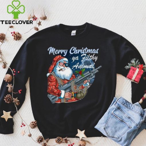 Santa Claus Merry Christmas ya filthy animal t shirt