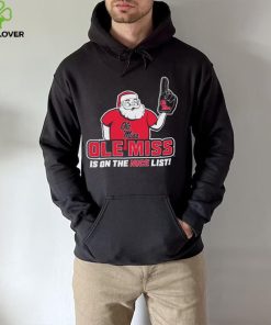 Santa Claus Ole Miss Rebels Is On The Nice List Christmas Shirt