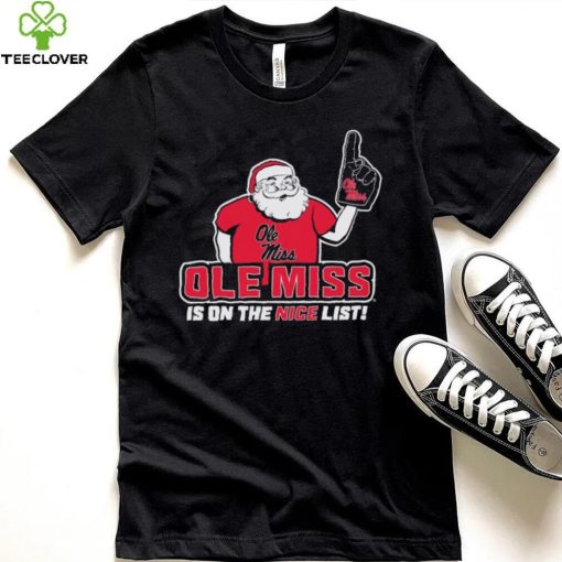 Santa Claus Ole Miss Rebels Is On The Nice List Christmas Shirt