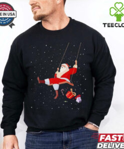 Santa Claus On A Swing Christmas Xmas T Shirt
