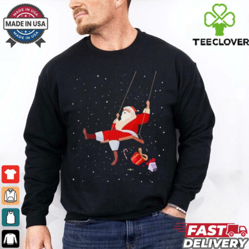 Santa Claus On A Swing Christmas Xmas T Shirt