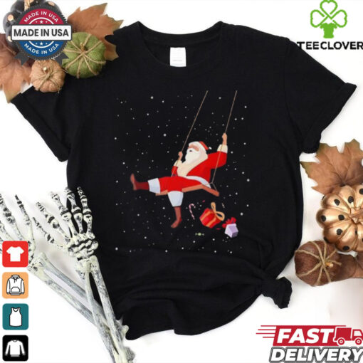 Santa Claus On A Swing Christmas Xmas T Shirt