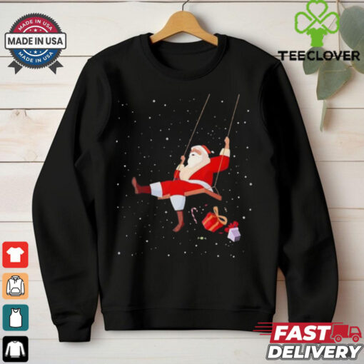 Santa Claus On A Swing Christmas Xmas T Shirt
