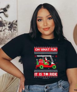 Santa Claus Play Golf Oh what fun it is to ride ugly christmas 2023 T shirt
