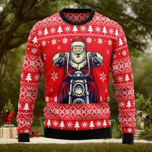 Santa Claus Ride A Motorcycle Ugly Christmas Sweater Thankgiving Gift Men Women