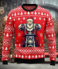 Santa Claus Ride A Motorcycle Ugly Christmas Sweater Thankgiving Gift Men Women